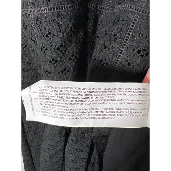 NWT MINKPINK Dreaming of Paris Womens Size M Black Mini Dress Fit n Flare Eyelet - Picture 12 of 12